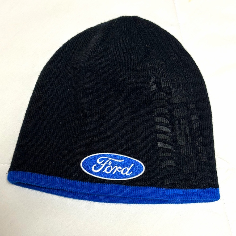 Ford F-150 Black & Blue Knit Beanie Tuque Unisex Choko